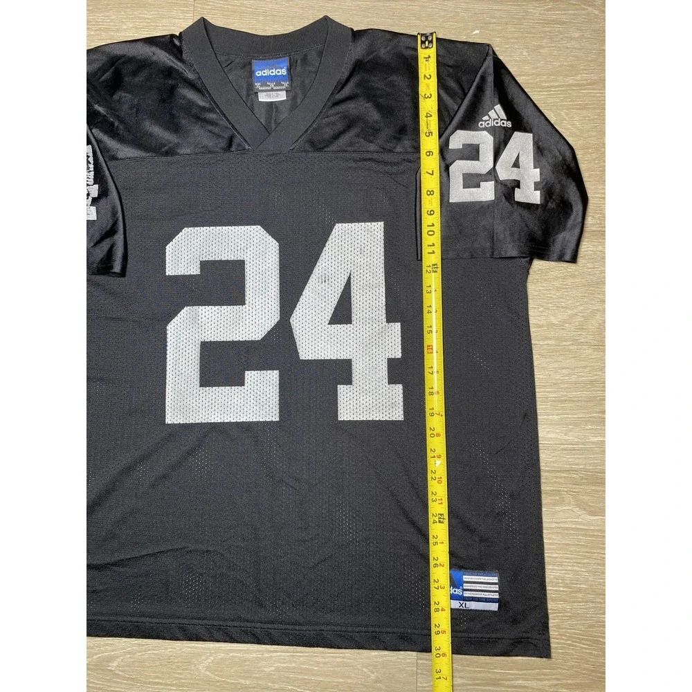 Men Size XL Vintage NFL Adidas Oakland Raiders Charles Woodson #24 Jersey Mesh